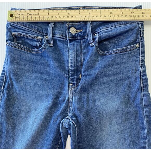 Levis Mid Rise Skinny Faded Blue Denim Jeans Women's Size 28 X 30 (actual 26x30) - Picture 5 of 13